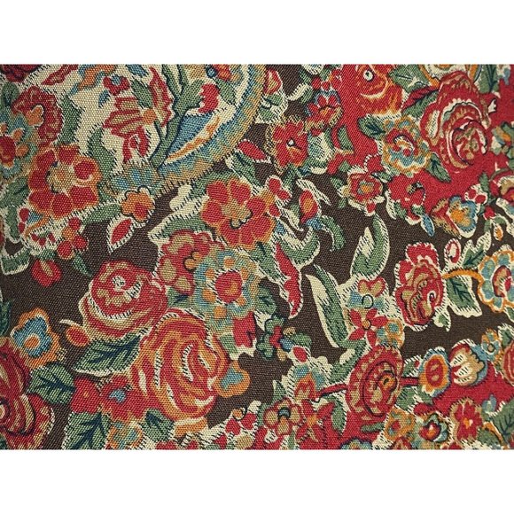 Pottery Barn Other - Pottery Barn Red Carrie Paisley Full/Queen Duvet Cover Cotton Linen Brown Floral